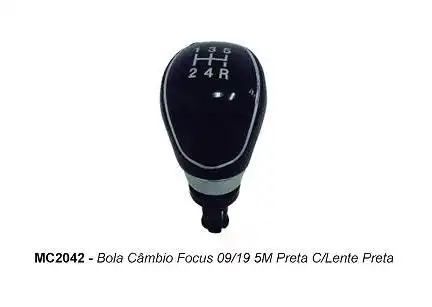 MANOPLA ALAVANCA CAMB FOCUS 2009 A 2019 5MM PRETA C/LENTE PR