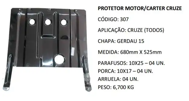 PROTETOR MOTOR CRUZE 2013/  ( REFORCADO )