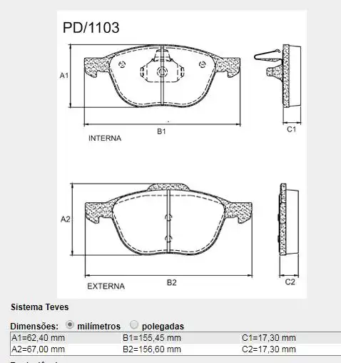 PASTILHA FREIO DIANTEIRA ECOSPORT 2.0 AUT 2005 A 2009