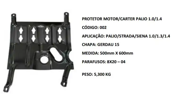 PROTETOR MOTOR PALIO 96/ 1.0 1.3