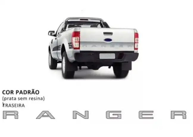 FAIXA ADESIVA RANGER TAMPA TRAS 2013 A 2016 PRATA