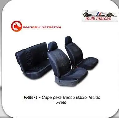 CAPA BANCO UNIVERSAL PRETA C/CABECEIRA