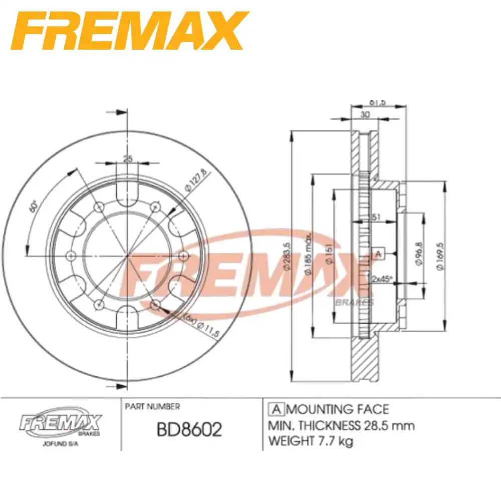 DISCO FREIO DIANTEIRO D-20 1986 A 1999 VENTILADO