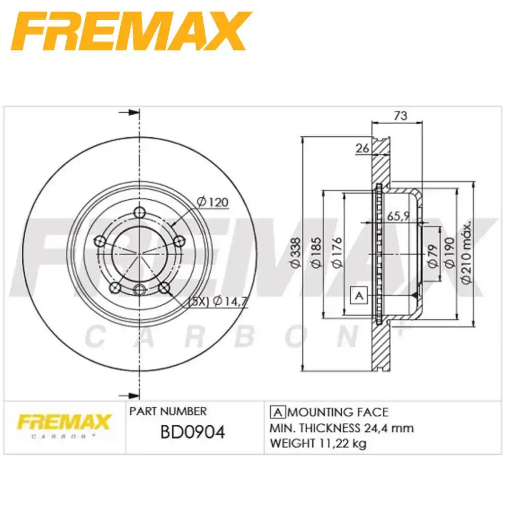 DISCO FREIO TRASEIRO BMW 135I 3.0 24V 2009 A 2013 VENTILADO