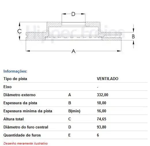 DISCO FREIO TRASEIRO MITSUBISH PAJERO FULL 3.2 3.8 2007/