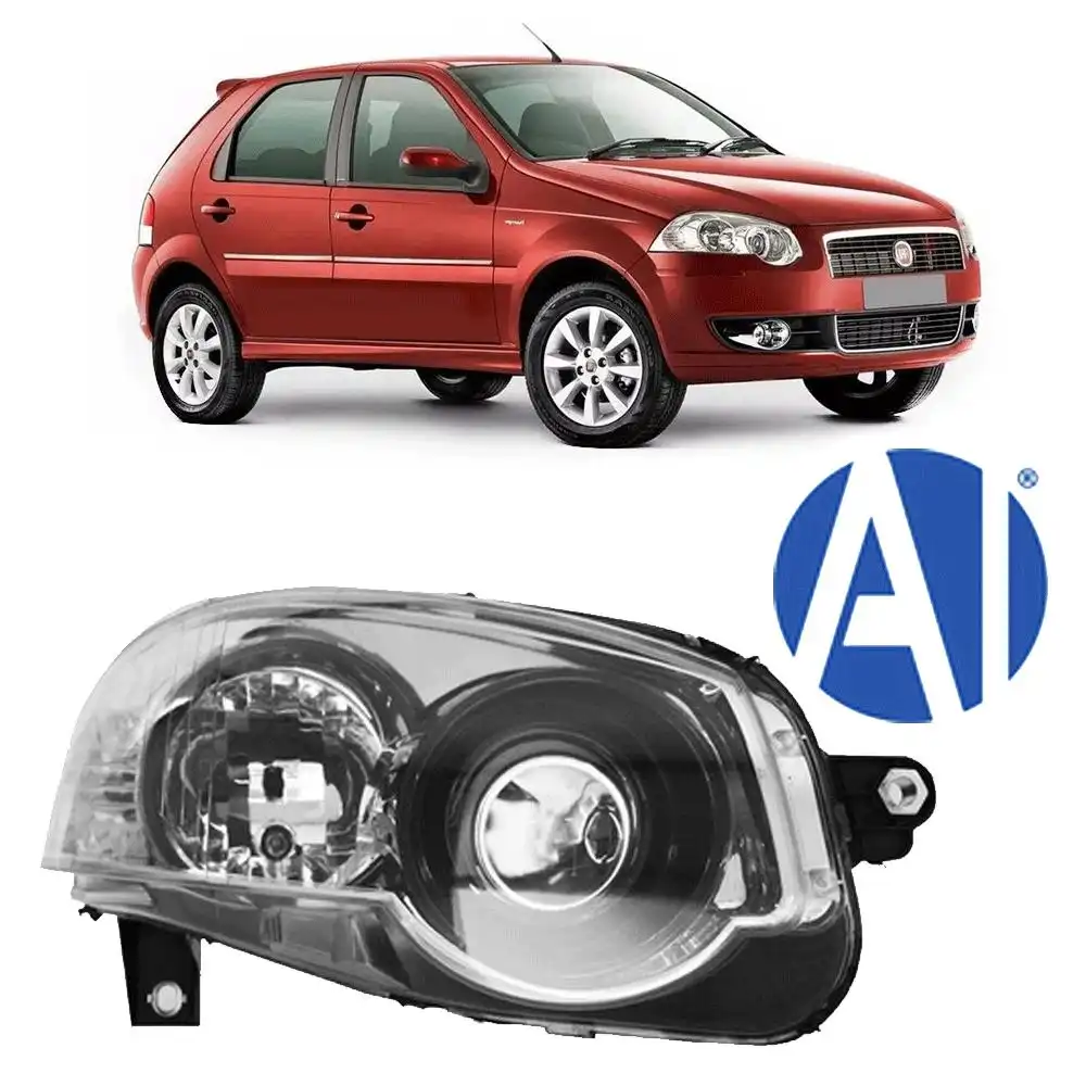 FAROL FIAT PALIO 10/ DIR MASCARA CROMADA ARO PRETO (BOLHA