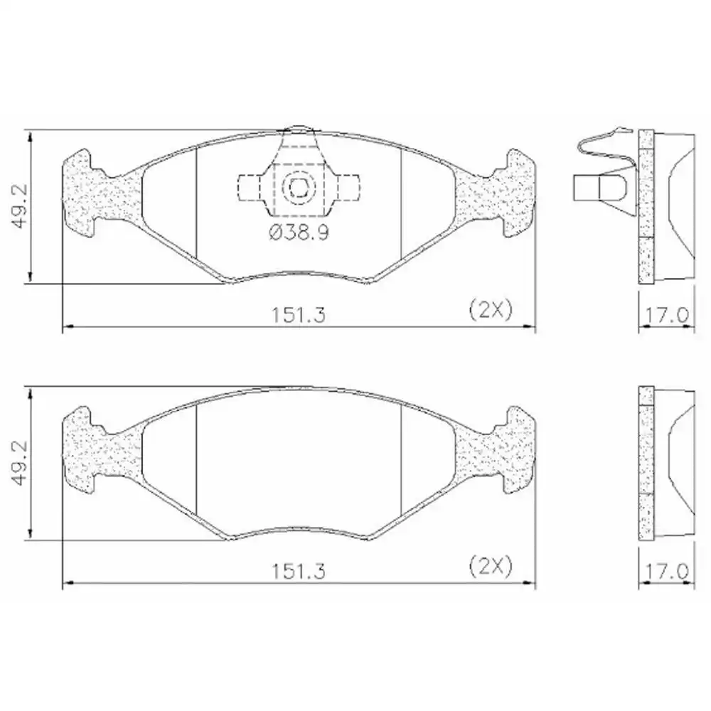 PASTILHA FREIO DIANTEIRA FIAT UNO 1.0 FIRE 2009/ SISTEMA TEV