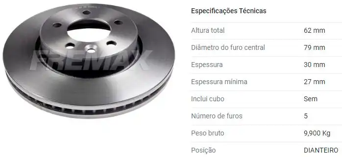 DISCO FREIO DIANTEIRO LAND ROVER DISCOVERY 3 2005 A 2009