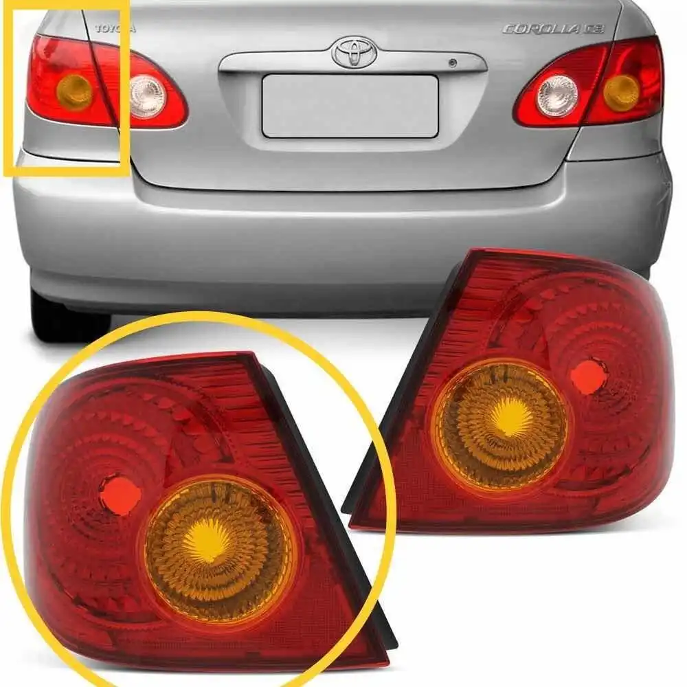 SINAL TRAS TOYOTA COROLLA 03/08 ESQ (CANTO) BICOLOR