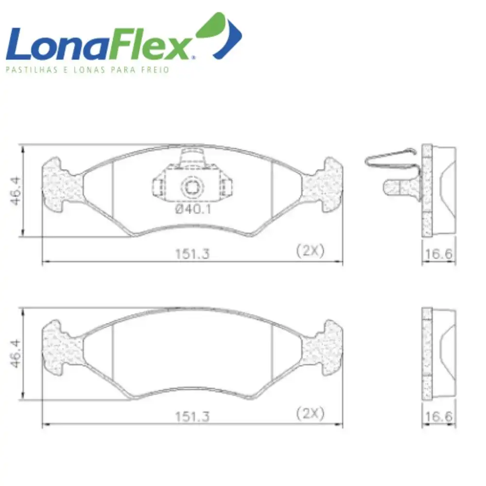 PASTILHA FREIO DIANTEIRA FIESTA 1.4 16V 1996/