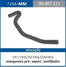 MANGUEIRA AR ASTRA VECTRA ZAFIRA (PRE AQUECIMENTO)