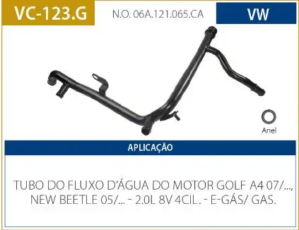 TUBO REFRIGERACAO MOTOR GOLF 2.0 8V 2007/