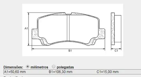 PASTILHA FREIO DIANTEIRA CHERY FACE 1.3 16V 2010/