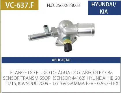 TUBO CONEXAO DAGUA HYUNDAI HB20 1.6 16V 2011 A 2016 C/ SENSO