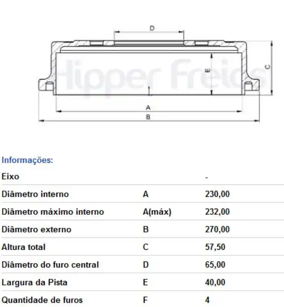 TAMBOR FREIO TRASEIRO SAVEIRO G5 2009 A 2013 SEM CUBO