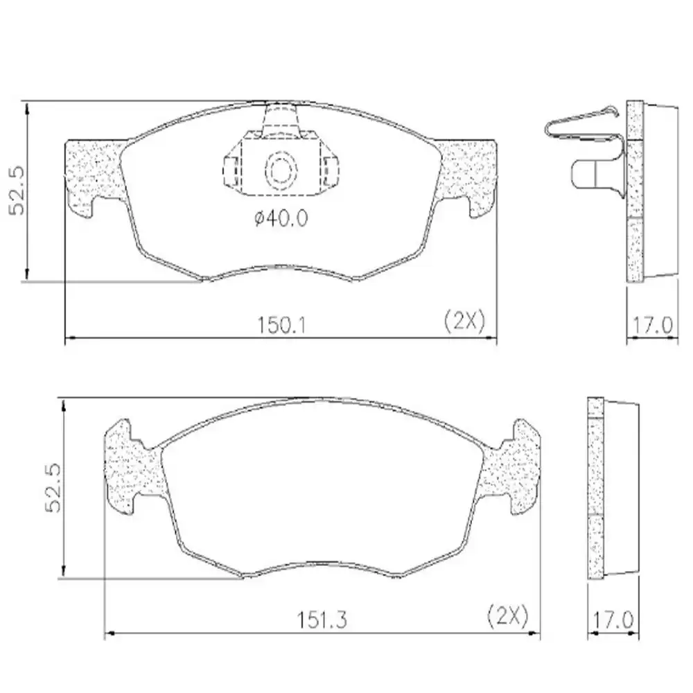 PASTILHA FREIO DIANTEIRA FIAT DOBLO 1.3 1.6 1.8 2002/ SISTEM