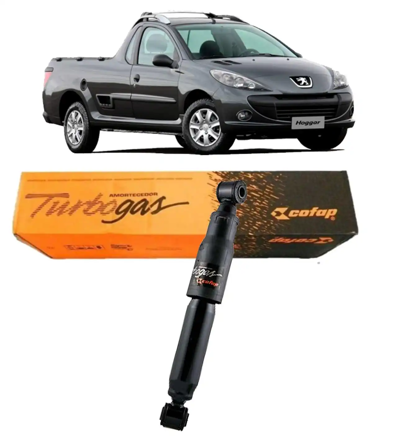 AMORTECEDOR TRASEIRO PEUGEOT HOGGAR 10/14
