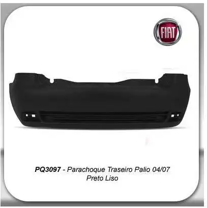 PARACHOQUE TRAS FIAT PALIO 2004 A 2007 PRETO LISO