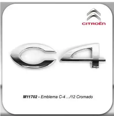 EMBLEMA CITROEN "C4" 2012 EM DIANTE CROMADO