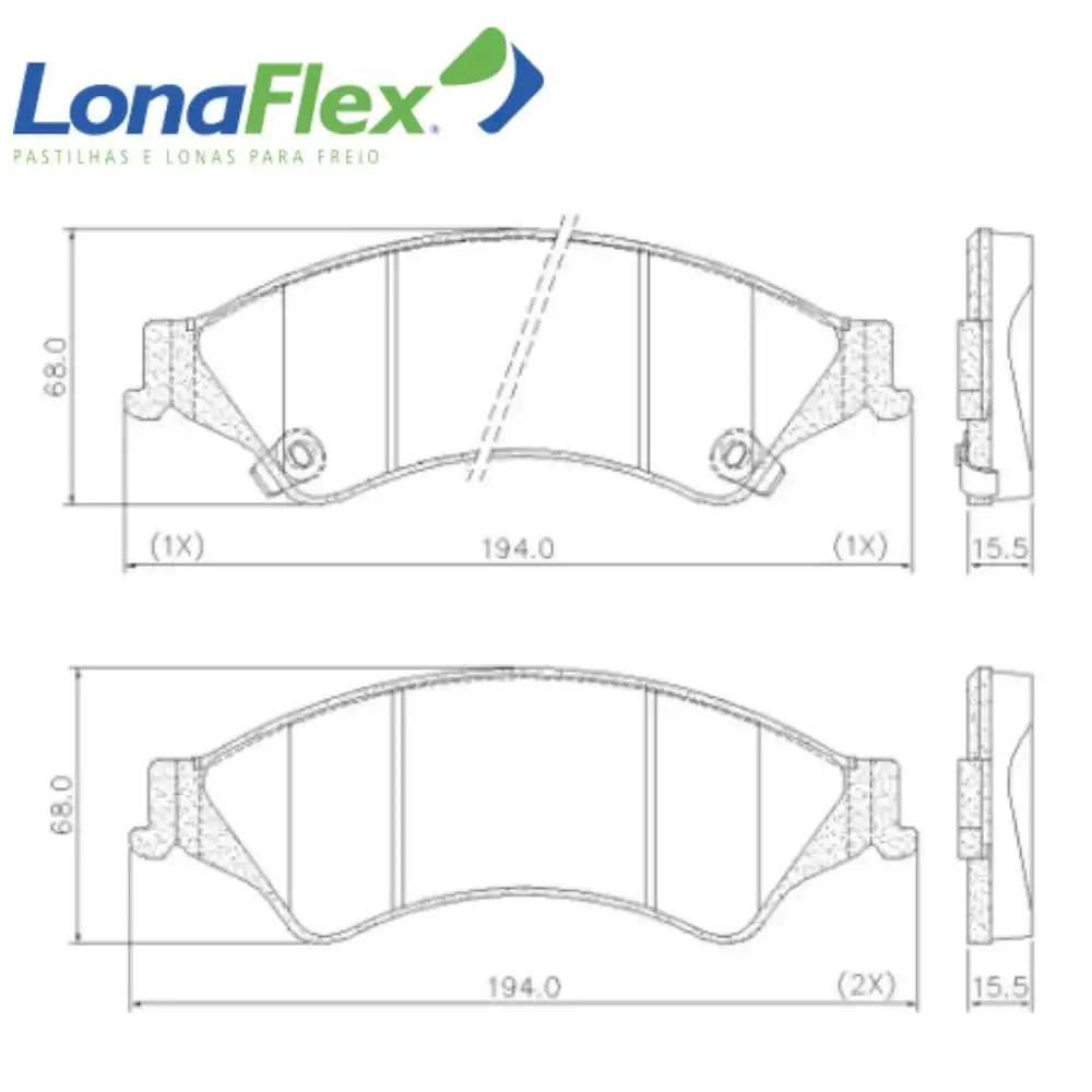 PASTILHA FREIO DIANTEIRA RANGER 2.2 2.5 3.2 2013/