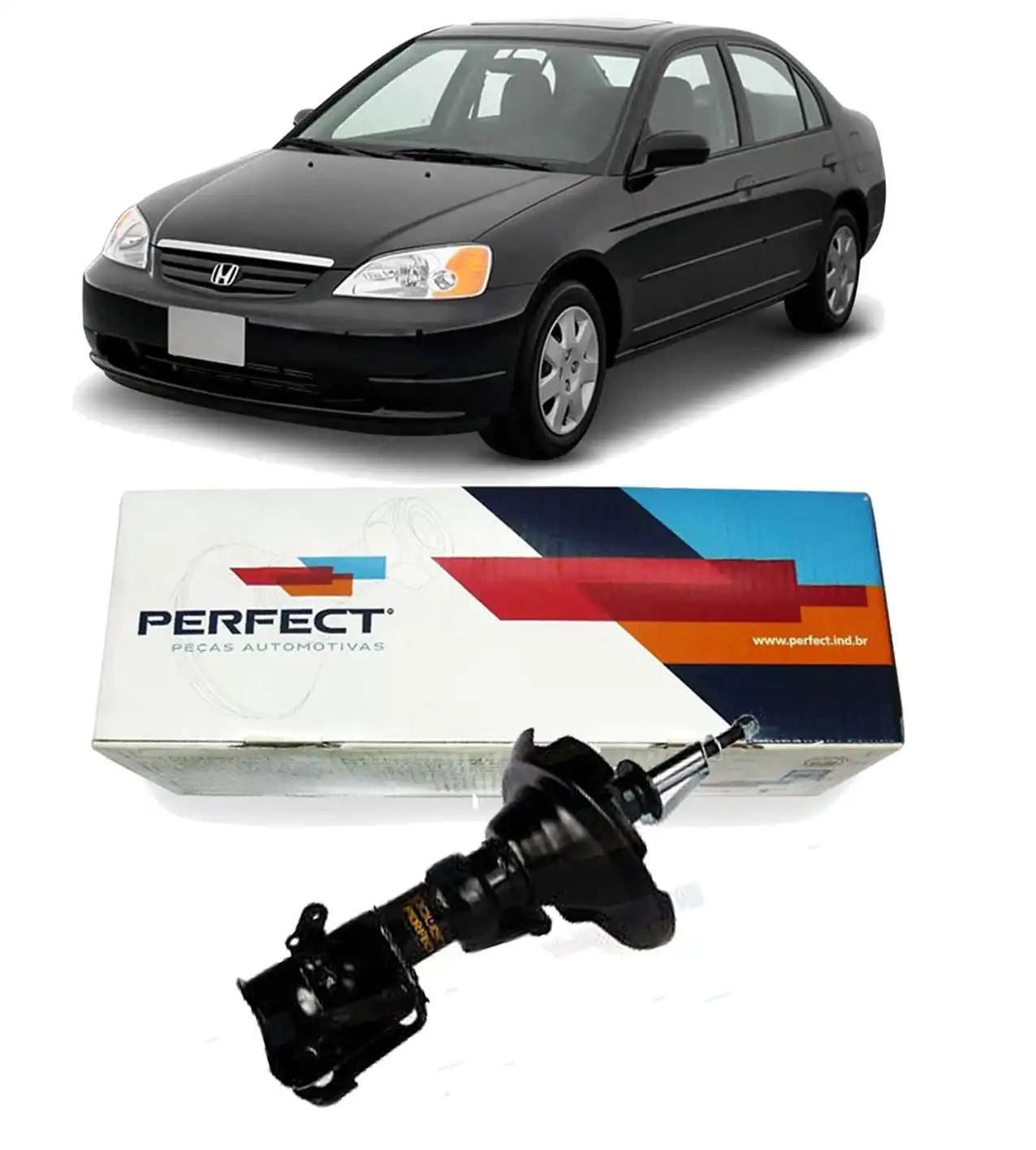 AMORTECEDOR DIANTEIRO HONDA CIVIC 2001 A 2002 ESQUERDO