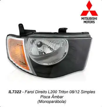 FAROL MITSUBSHI L-200 2008 A 2011 DIR C/ PISCA AMBAR