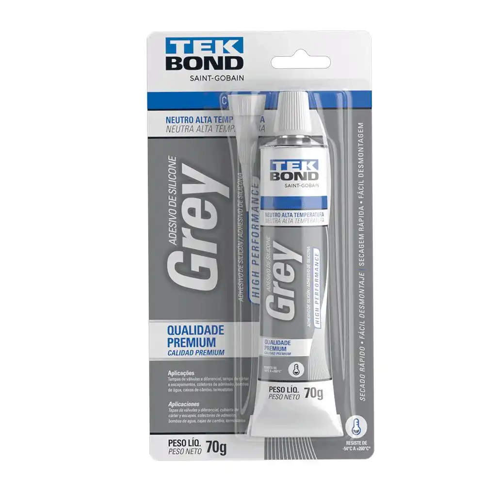 COLA SILICONE ALTA TEMPERATURA 70G CINZA