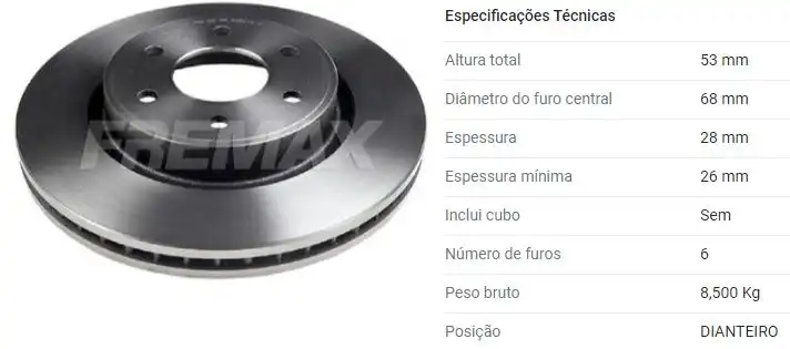 DISCO FREIO DIANTEIRO NISSAN FRONTIER 2007 A 2022